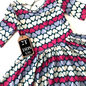 Heart Patterned Kids Dress